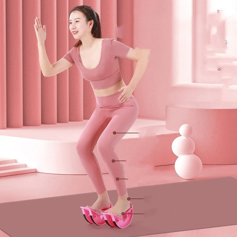 PP rib board oblique pedal yoga fitness equipment in cherry blossom pink with dimensions 27x10x13.5cm