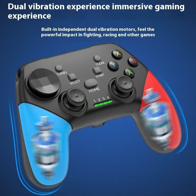 Bluetooth wireless 2.4G gamepad with receiver and bracket for PC TV mobile Android Switch ABS Type-C