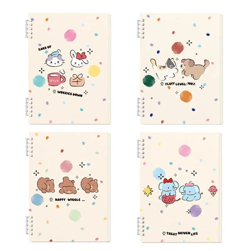 A5 thickened loose-leaf notebook with detachable coil, 60 sheets, 20.3x14.0cm, picture style cover