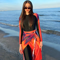Women's conservative style beach swimsuit three-piece set in colour 427