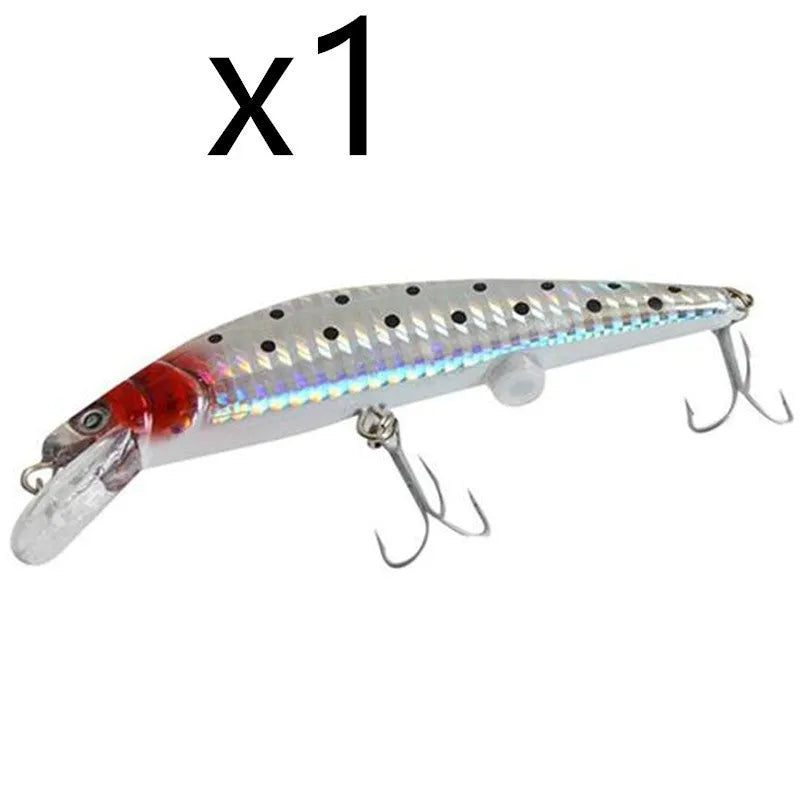 Rechargeable twitching fish lure with USB charging and LED light in the dark