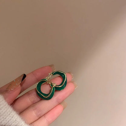 Dripping Glaze Geometric Irregular Round Earrings in candy colours