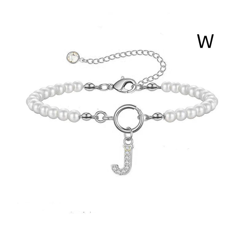 2024 personalised initial pearl bracelet for women with toggle clasp