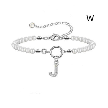 2024 personalised initial pearl bracelet for women with toggle clasp