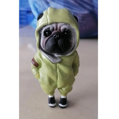 Handmade resin Mogwai dog figurines in four colours for home decor