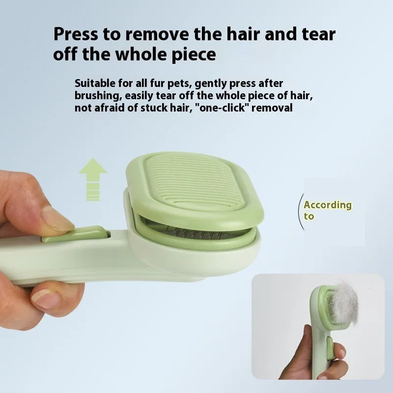 Large cat hair removal comb with stainless steel blade in light grey colour option