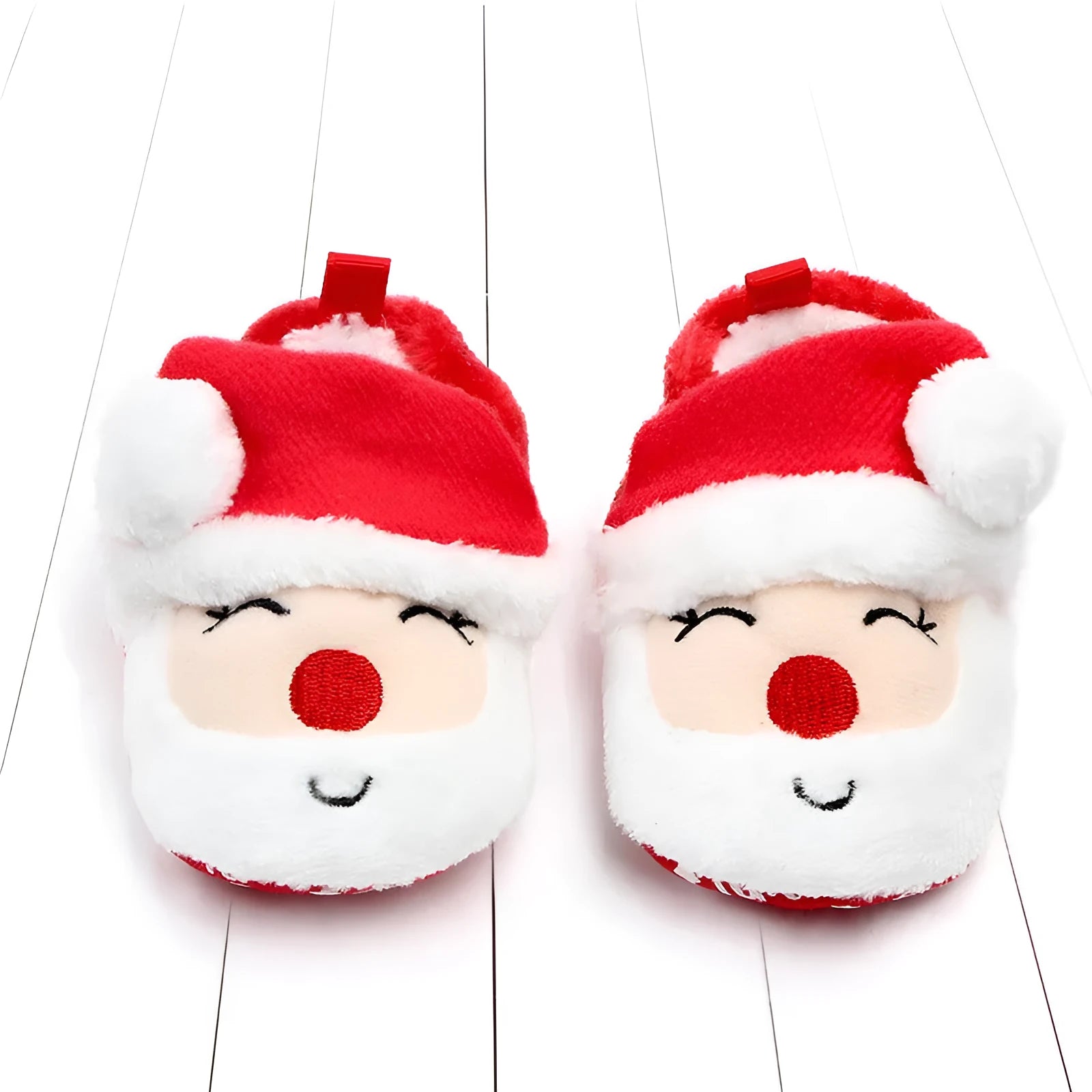Christmas gift toddler shoes coral fleece non-slip cartoon slippers Santa Claus design