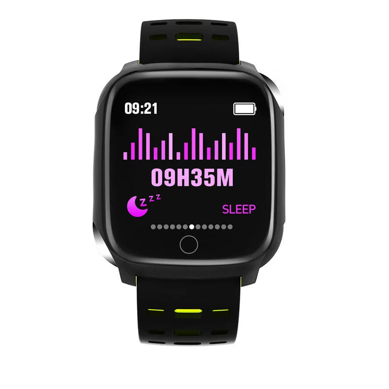F16 Smart Watch with ECG, blood pressure, and heart rate monitoring on a 43mm IPS screen.