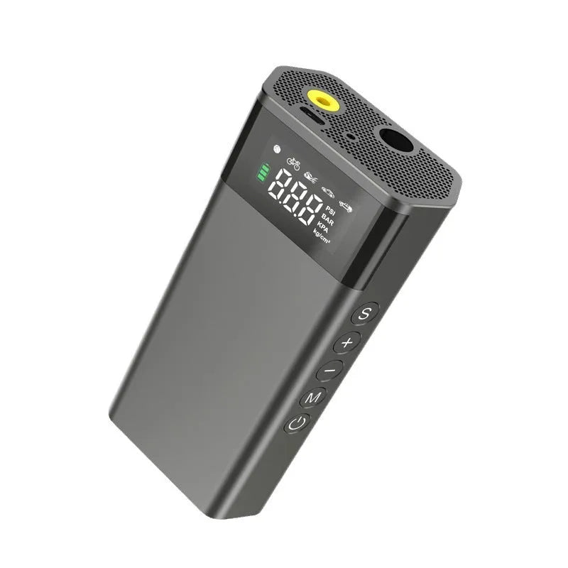 Portable wireless digital air pump with LED light for car tyre inflation