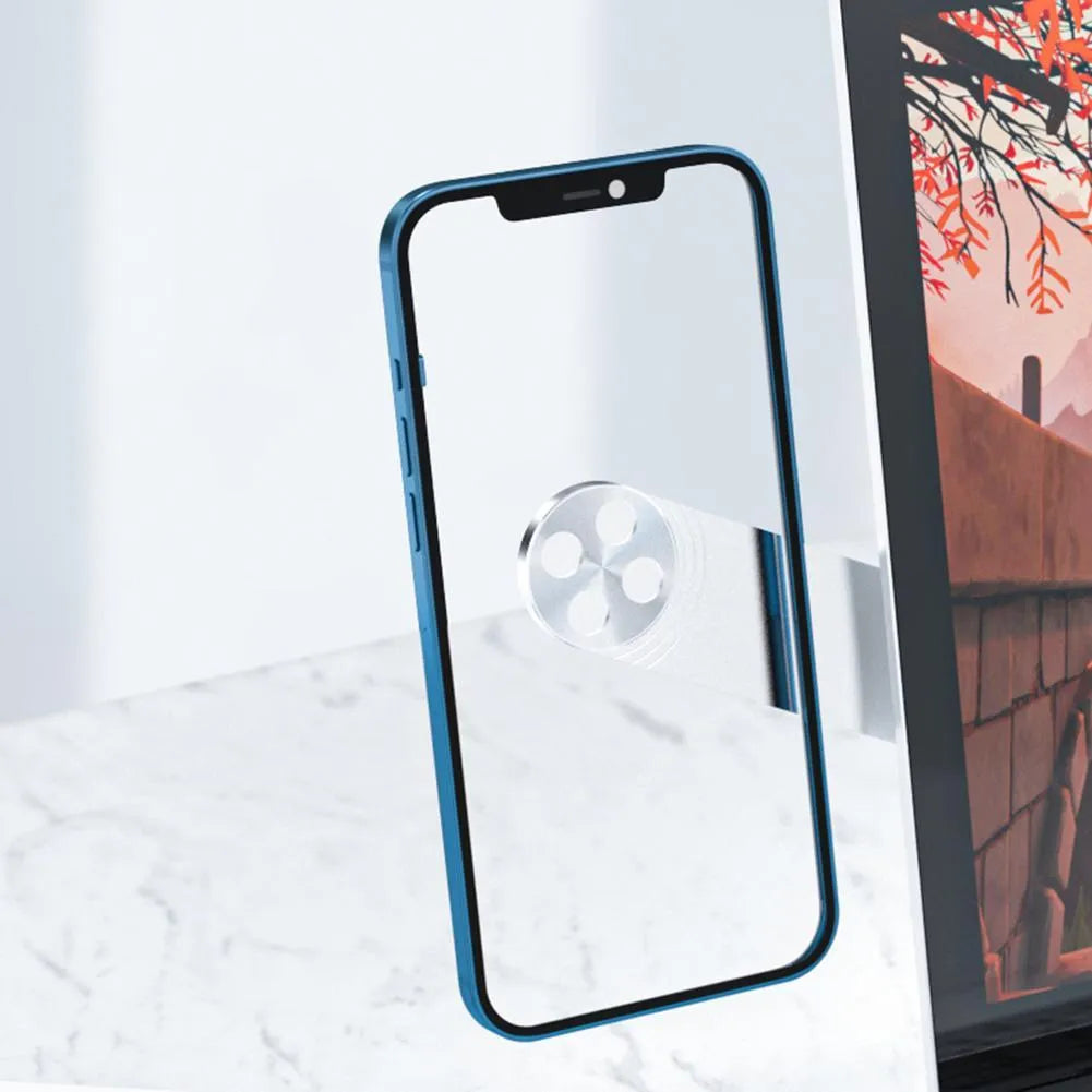 Black aluminium laptop phone holder mounted beside laptop screen showing dual-screen setup