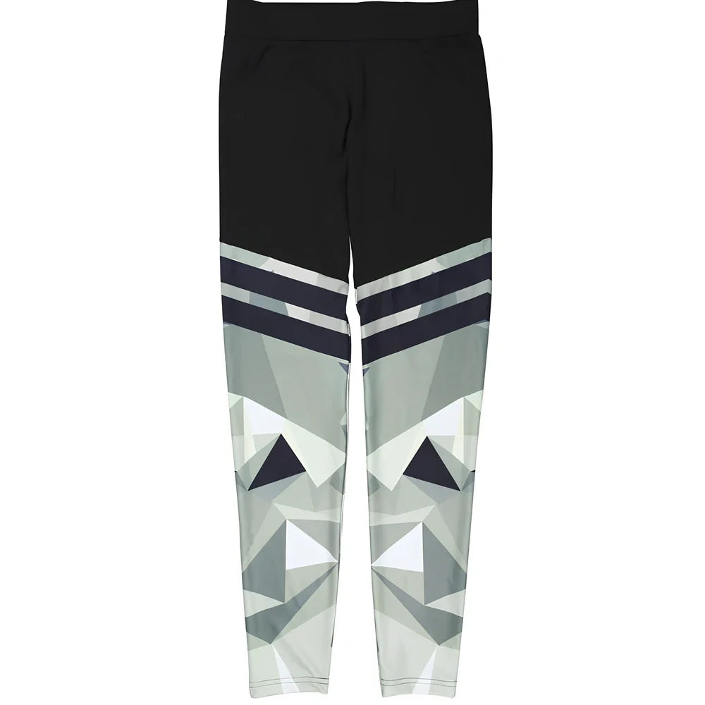 Green camouflage printed stitching yoga pants in milk silk, sizes S-XL with 95-98cm length and 62-100cm waist