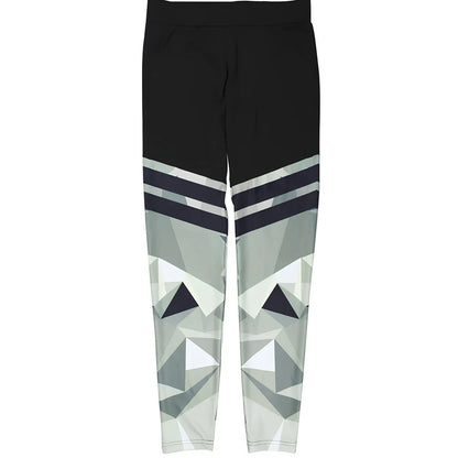 Green camouflage printed stitching yoga pants in milk silk, sizes S-XL with 95-98cm length and 62-100cm waist