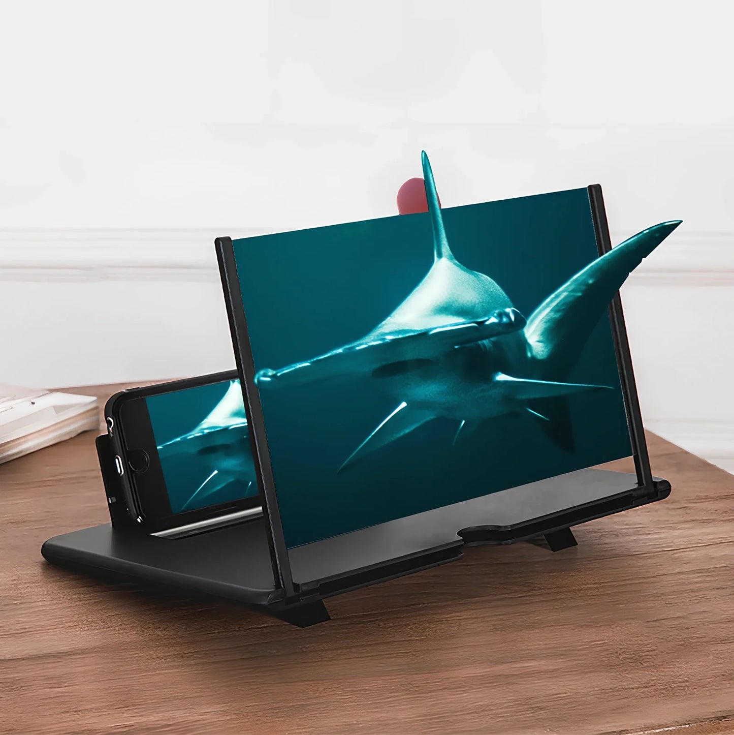 12-inch foldable mobile phone screen magnifier with 3-4x magnification in black colour
