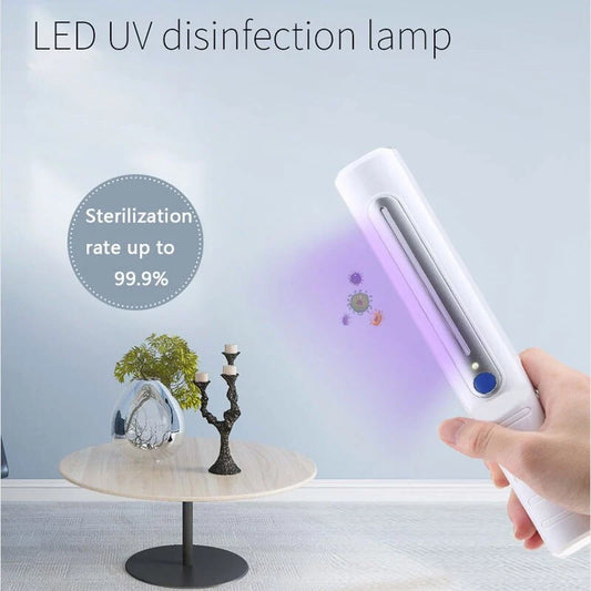 Ultraviolet Portable Disinfection Lamp in white, compact and efficient for on-the-go sterilization