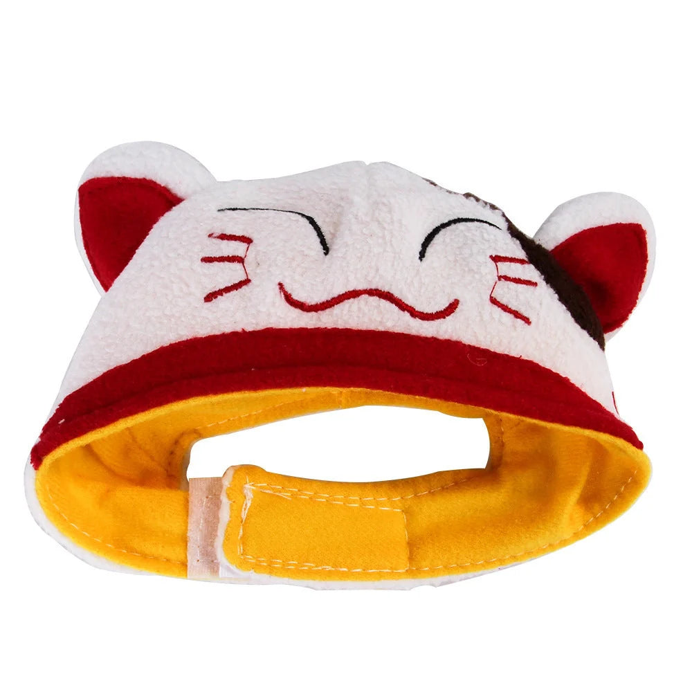 Cartoon-style cloth hat for cats in various designs, perfect for warmth and style