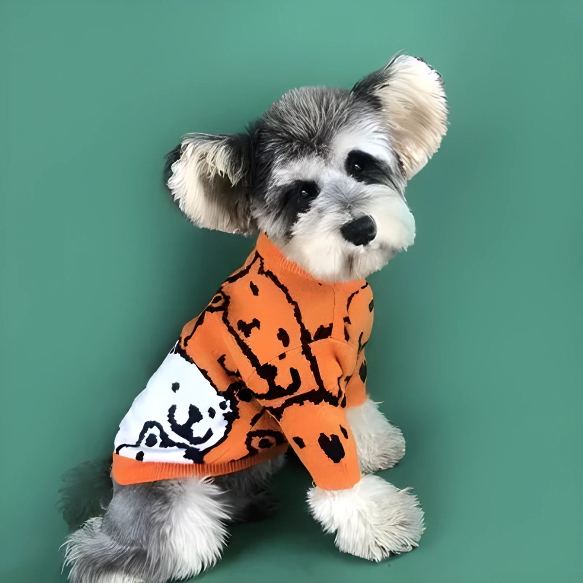 Coral fleece dog sweater in purple, autumn winter pet clothing, side view