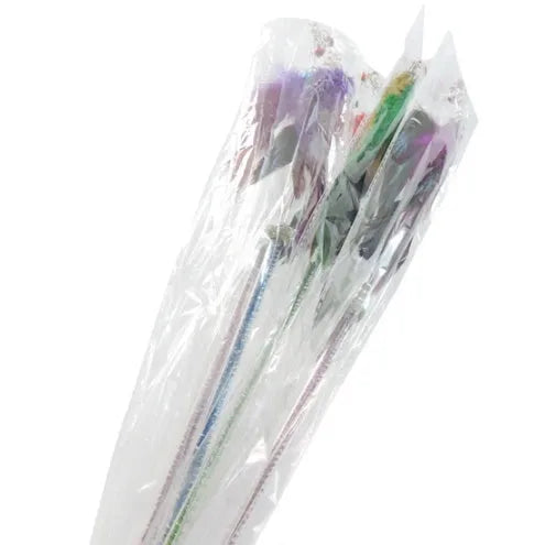 Cat feather wand toy with bells, 70cm full length, plastic and metal rods, random colour