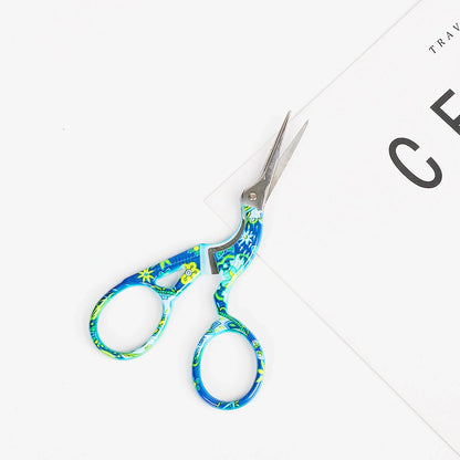 Stainless steel retro scissors in crane shape for precise cutting, available in multiple colours