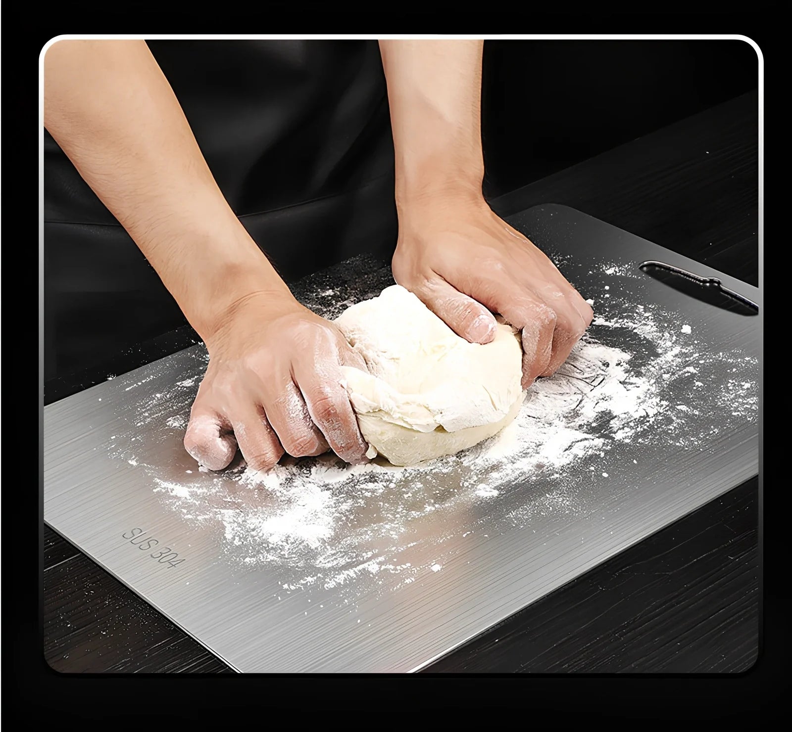 304 stainless steel cutting board, 30x46cm size with 2mm thickness, smooth hygienic surface for kitchen use