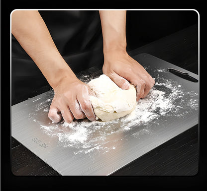 304 stainless steel cutting board, 30x46cm size with 2mm thickness, smooth hygienic surface for kitchen use