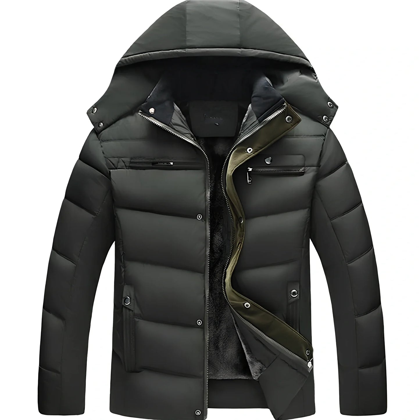 Cotton blend cardigan with rayon filler in black, green, or navy blue for men and women