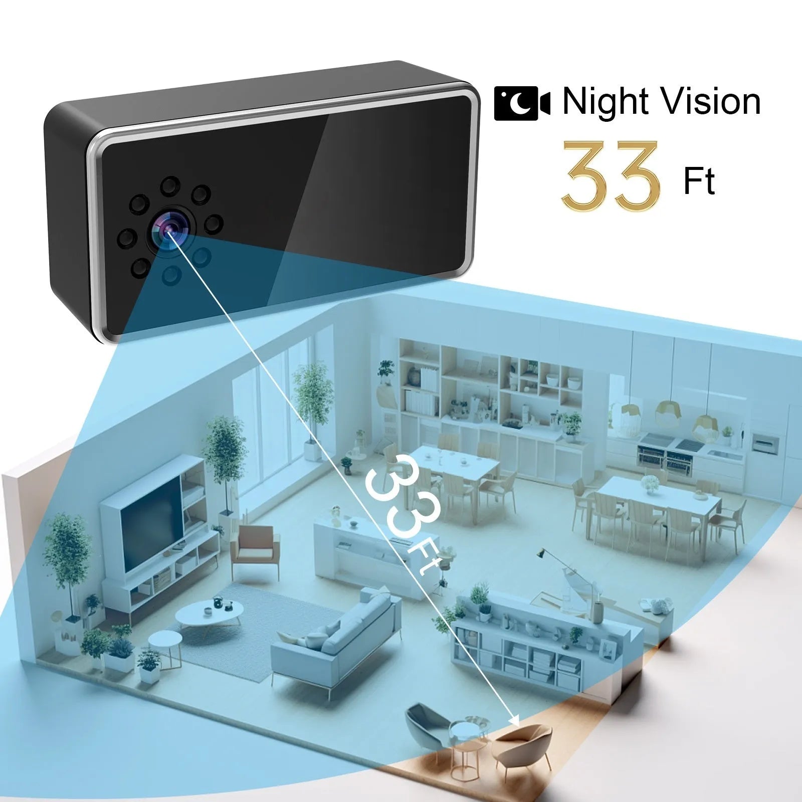 Wireless network surveillance camera unit with compact design for indoor monitoring