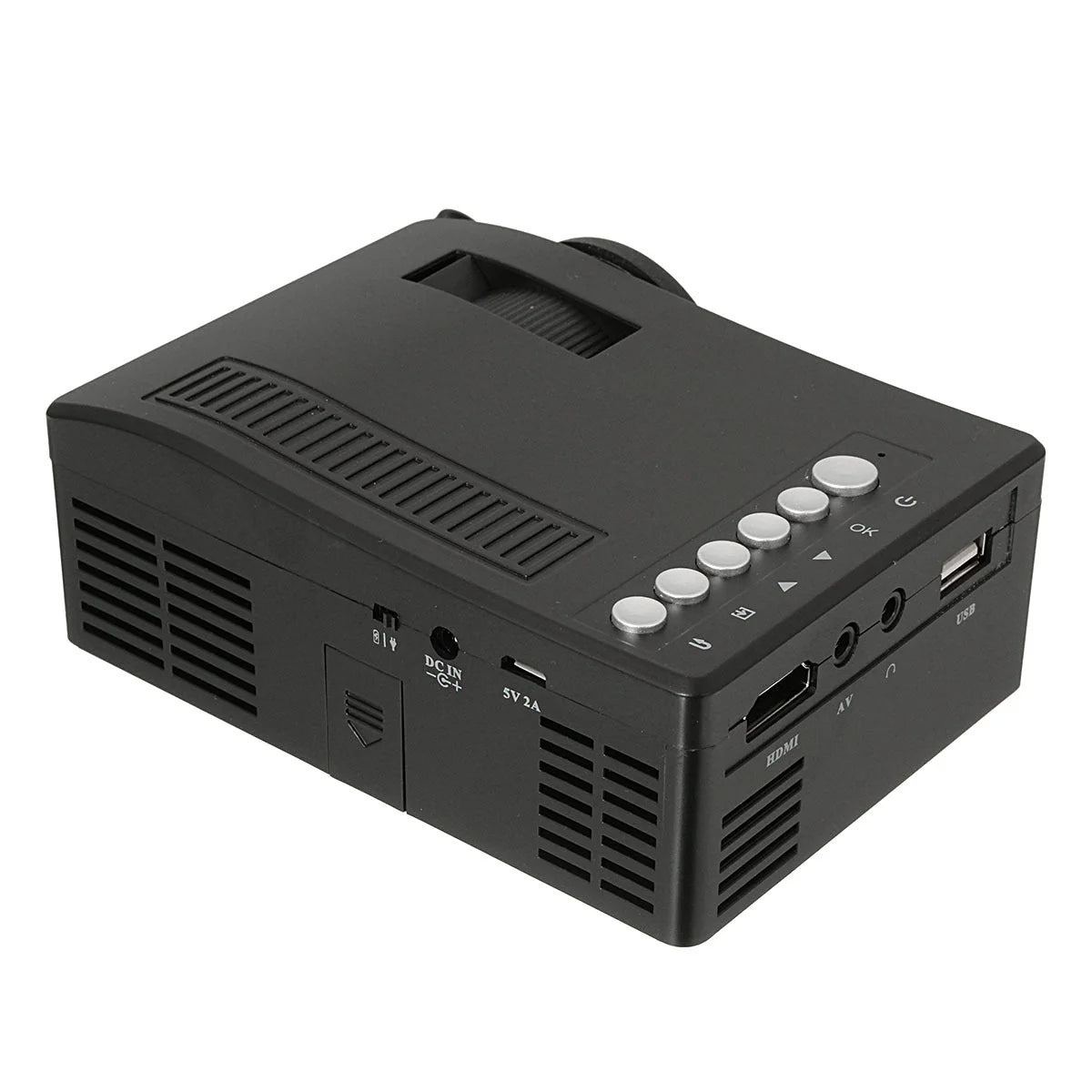 Portable LED Projector with LCD display and coated lens for sharp images