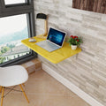 Folding wall hanging table with solid wood particle board tabletop and metal bracket in black colour