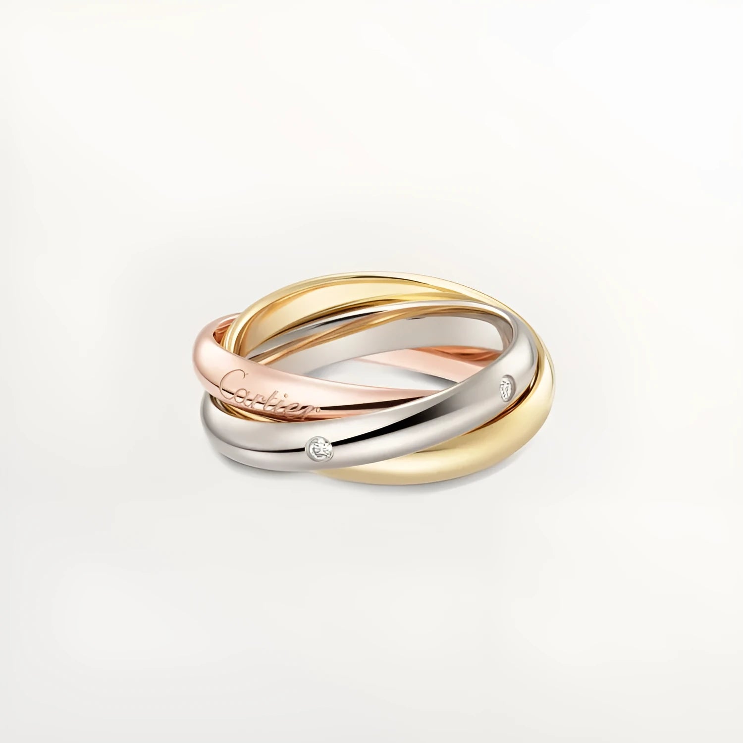 Sterling silver couple ring set showing full diamond, three diamond, and plain band options on a ring tray.