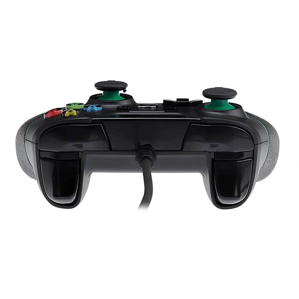 Black wired USB controller for Xbox One and PC with 2M cable and analog triggers, plug-and-play compatible