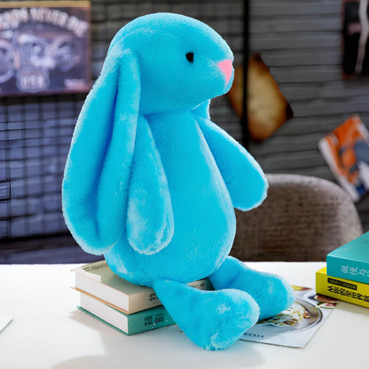 28-30cm grey rabbit plush toy with short plush and PP cotton filling, compact for ages 7-14