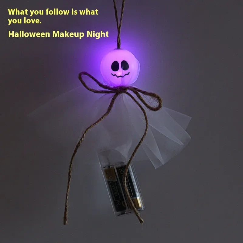 Halloween LED lighting chain with colourful ghost-shaped lights for party decoration