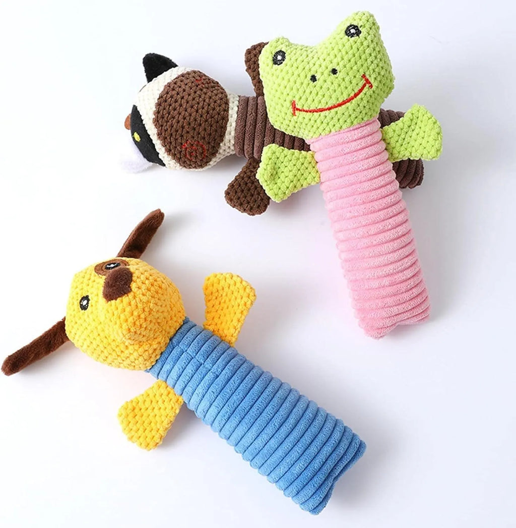 19cm squeaky stuffed animal dog chew toy in animal shapes with soft cleaning texture