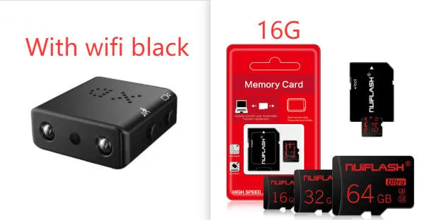 1080P Full HD mini camera with IR-CUT night vision motion detection black