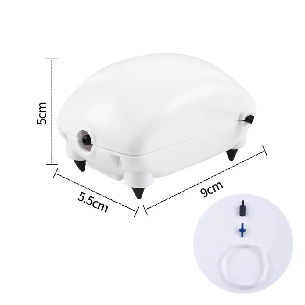 White aquarium silent oxygen pump 2.5W 1.8L/min with EU plug for fish tank aeration
