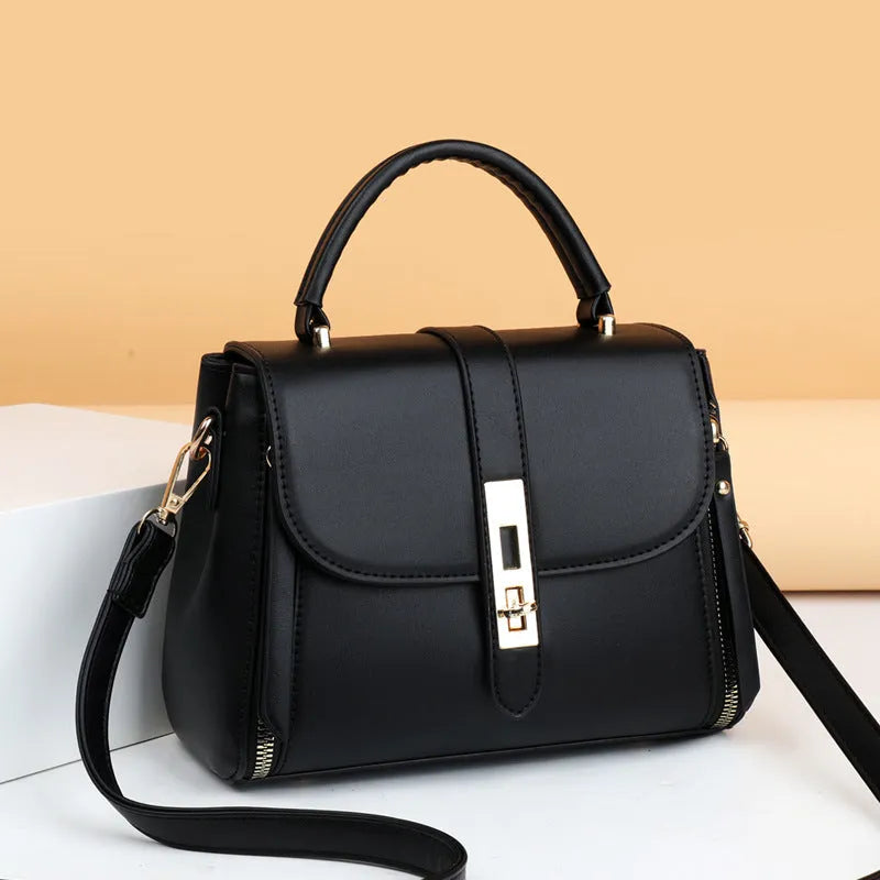 Soft PU leather women's messenger bag in square vertical design with single shoulder strap