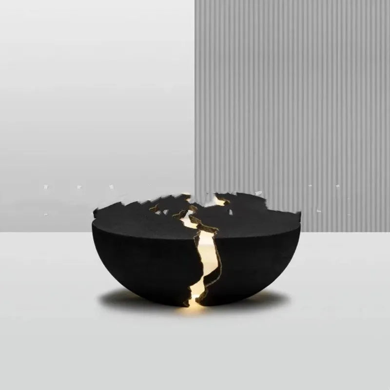Designer minimalist art table lamp with resin natural sand finish in modern simplicity style, size 130x70mm