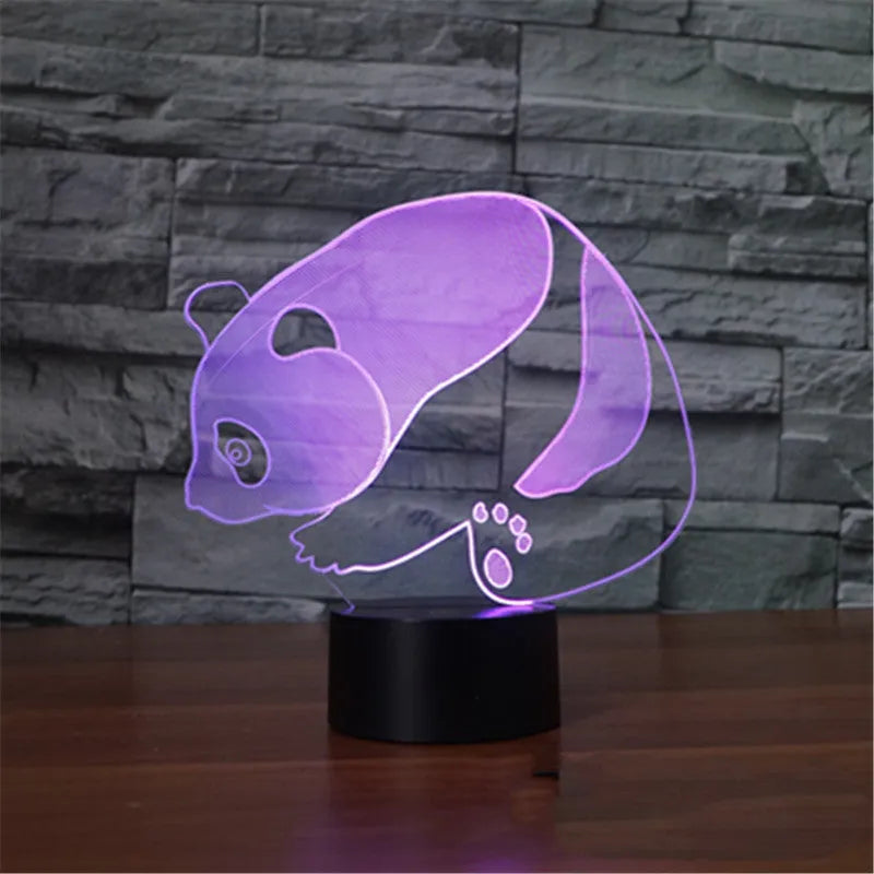 3D acrylic lamp with remote control, touch switch, USB powered, black, 183 mm wide