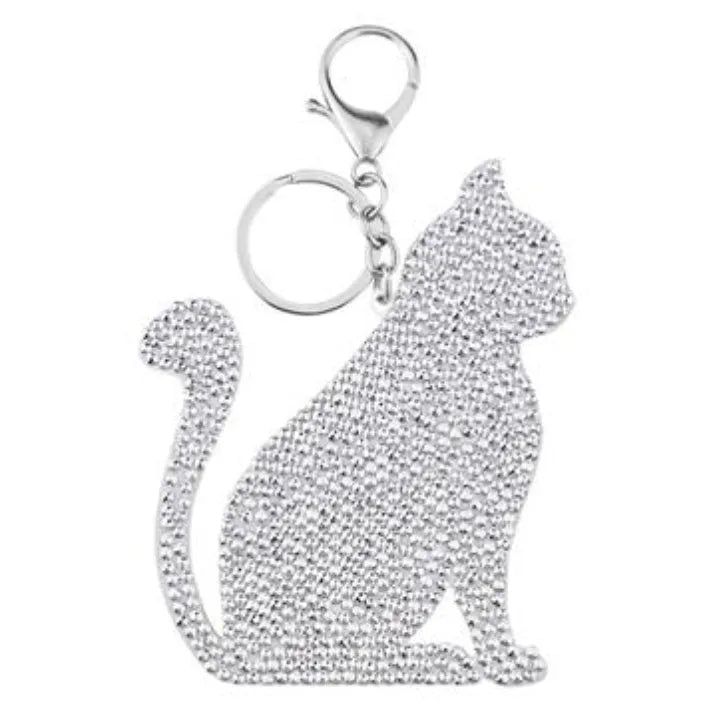 Animal diamond painting keychain kit with rhinestones in ladybird, Santa Claus and unicorn designs on white background