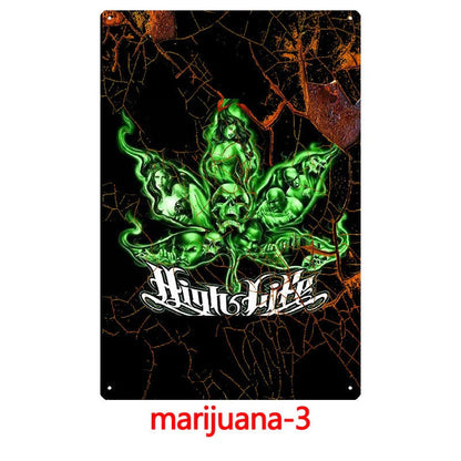 European style tin painting wall decoration 30cm x 20cm