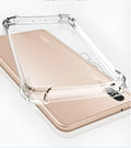 Transparent TPU phone case for Huawei and Honor smartphones showing airbag anti-fall design.