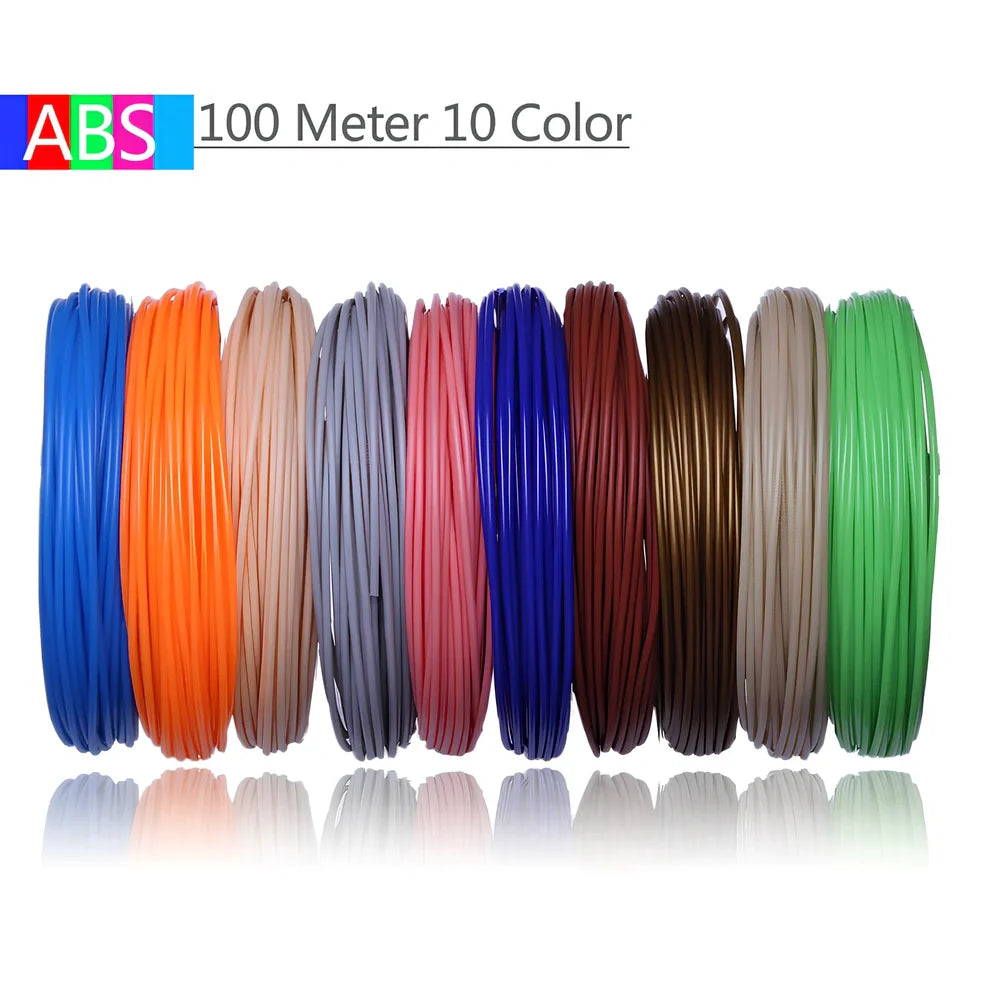 ABS and PLA filament consumables in 20 colours for 3D printing pens, 200m length circular strips