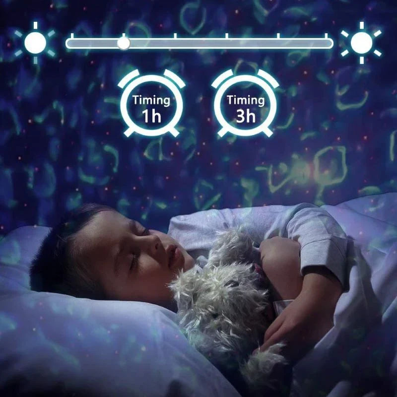 Bluetooth Music Starry Sky Projector with dynamic four-colour water pattern light and lasers