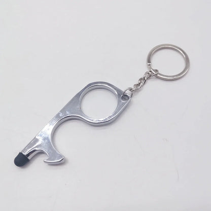 Alloy protective door opener keychain in various colours, 7.9cm in size