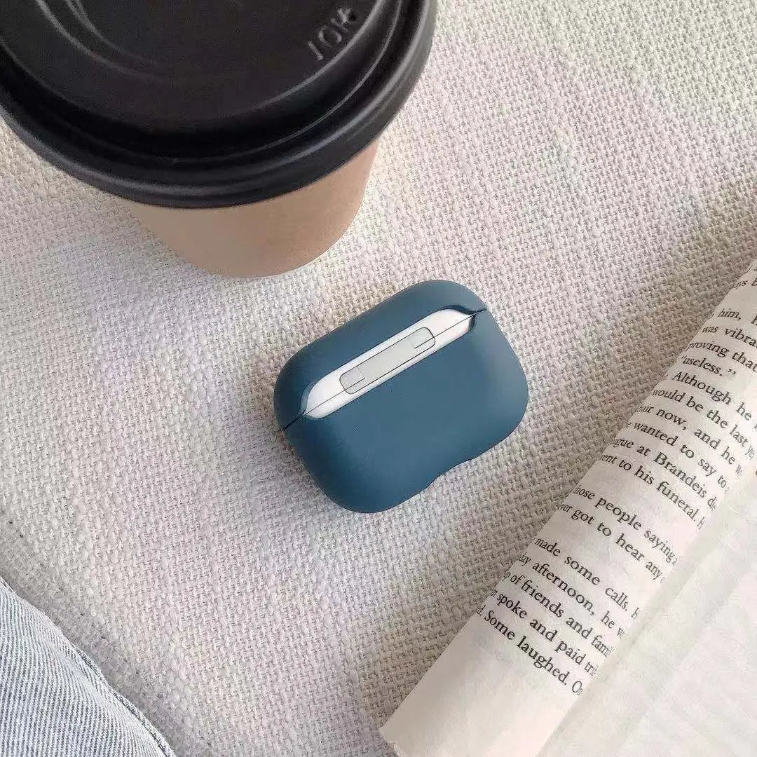 Plastic AirPods Pro protective case shown in available colours including black, red and mint green