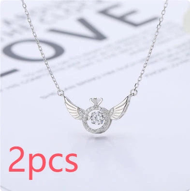 Angel Wings Necklace in gold, silver, and rose gold with adjustable length