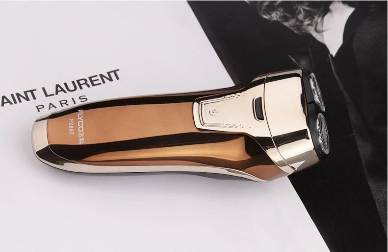 Feike smart washing electric shaver in rose gold with rotary heads