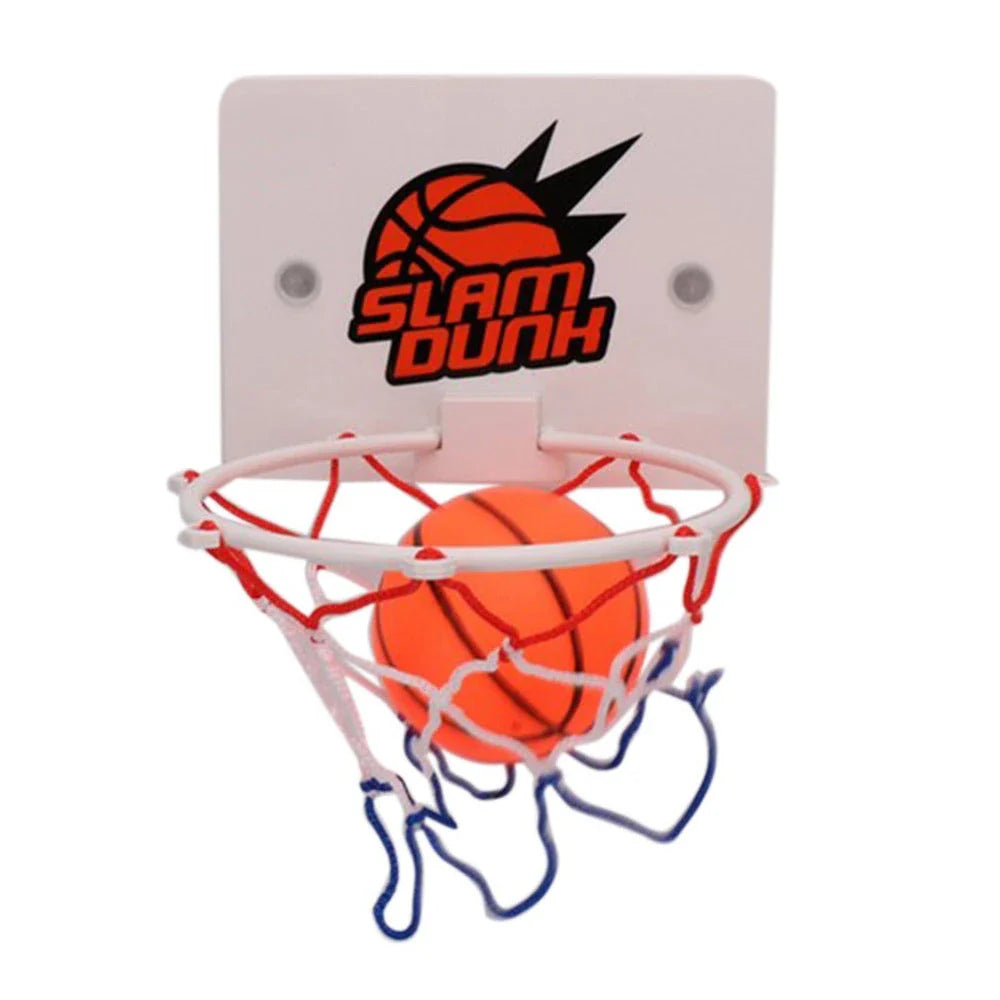 Shatterproof indoor mini basketball hoop with orange backboard and net