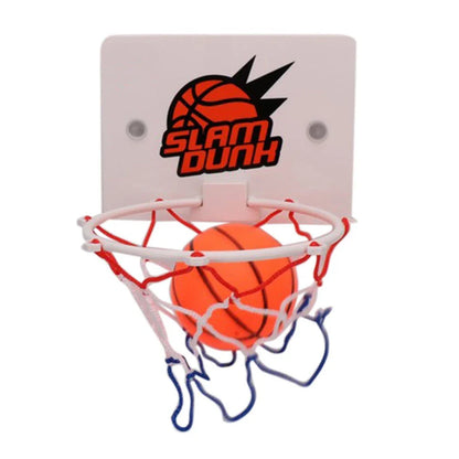 Indoor mini basketball hoop with orange shatterproof backboard and heavy-duty net