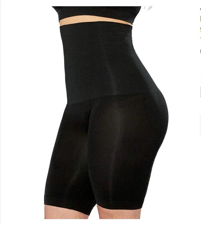 Seamless high-waist shorts in various colors and sizes, designed to smooth and shape the body for a flattering look under any outfit.